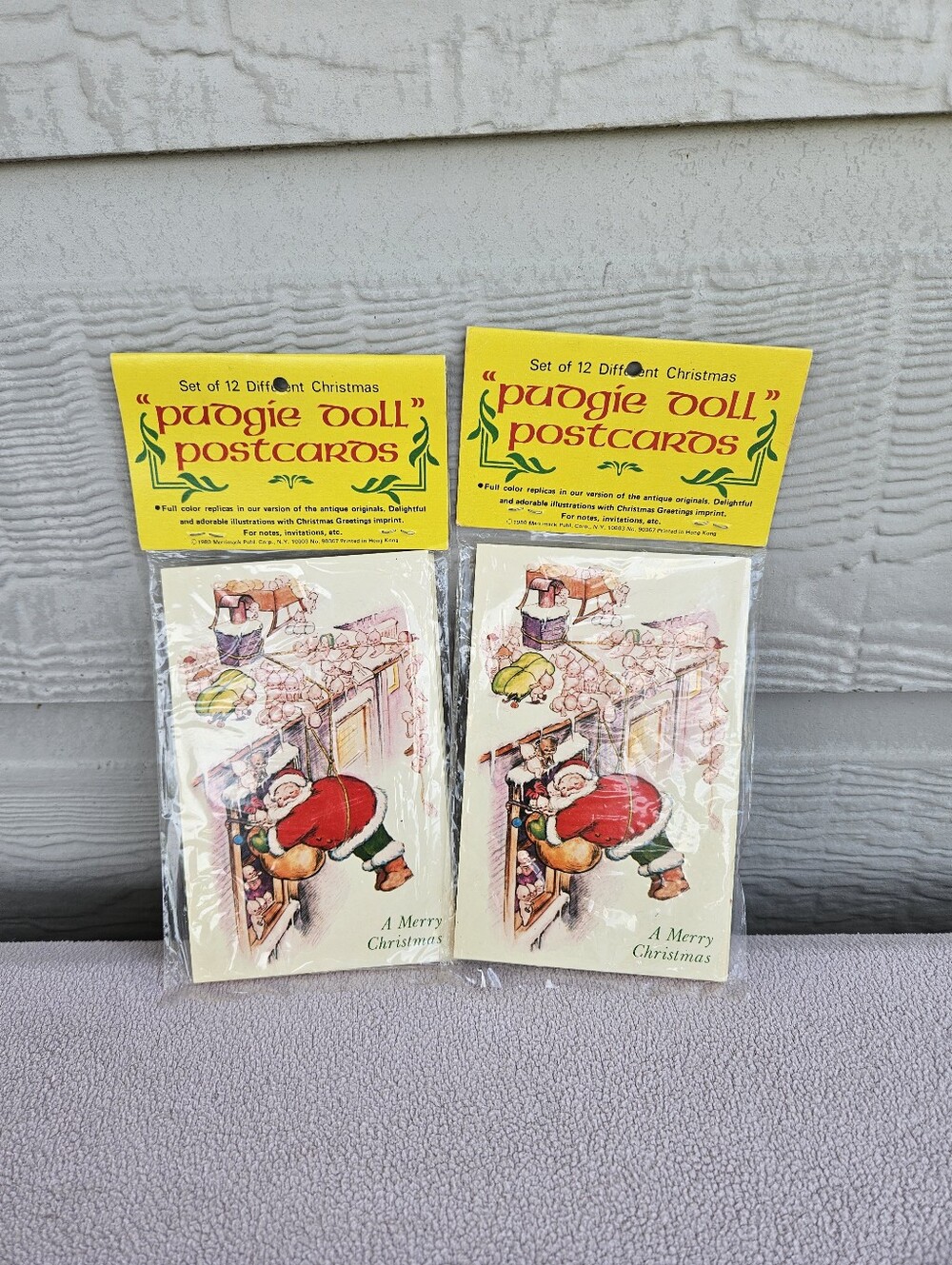 Pudgie Doll Christmas Postcards Vintage 1980 Holiday Kitsch